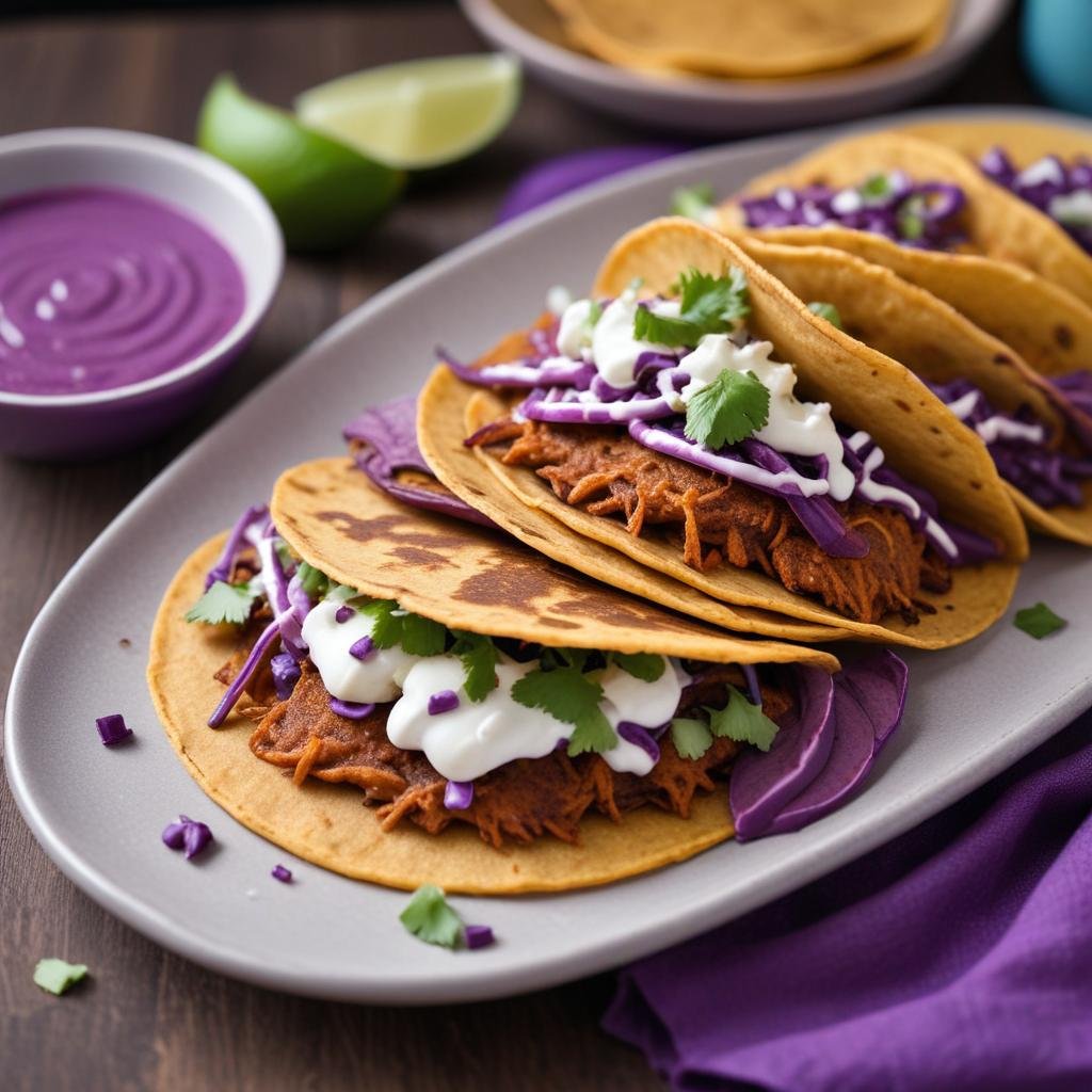 Purple Sweet Potato Pancake Tacos