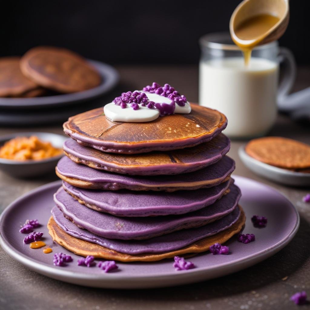 Purple Sweet Potato Pancakes